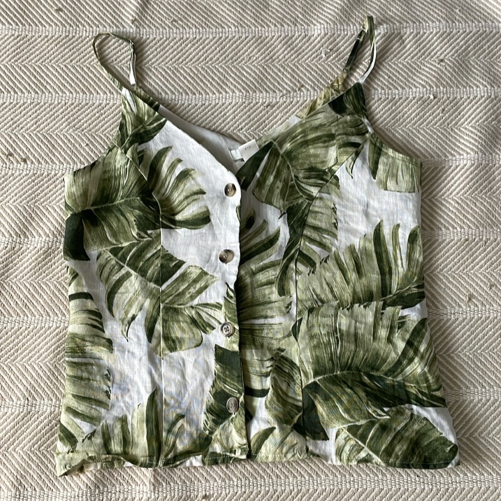 100% linen tropical blouse